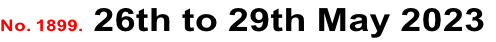 No. 1899. 26th to 29th May 2023