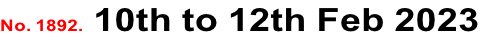 No. 1892. 10th to 12th Feb 2023