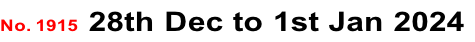 No. 1915 28th Dec to 1st Jan 2024