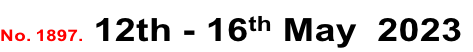 No. 1897. 12th - 16th May  2023